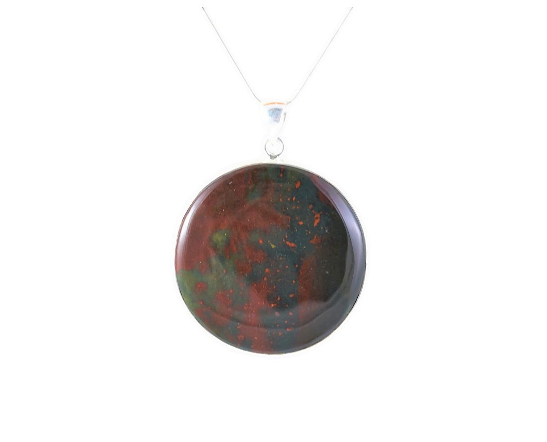 Round Bloodstone Pendant