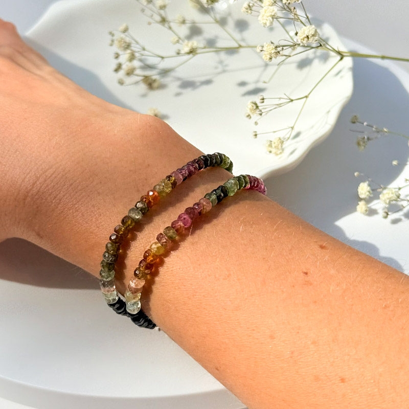 צמיד טורמלין מולטי-קולור דק