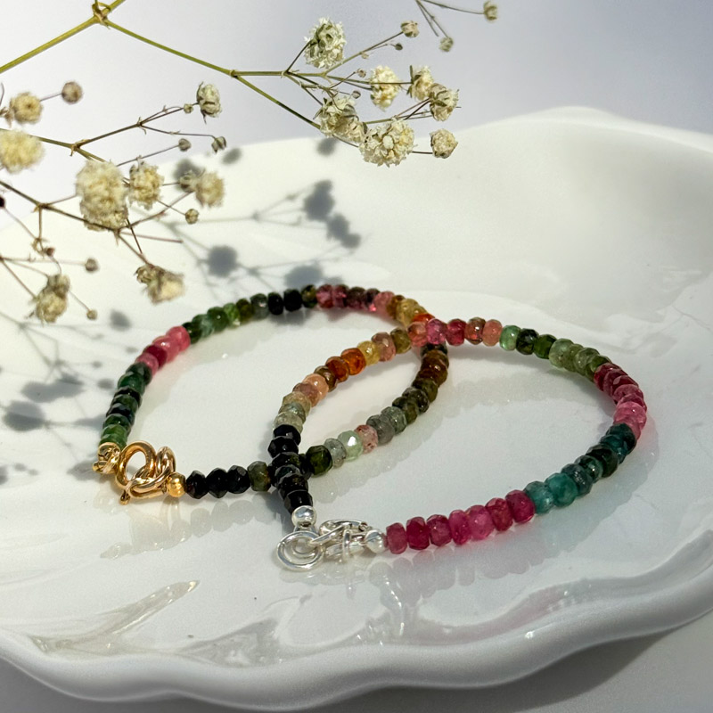 צמיד טורמלין מולטי-קולור דק