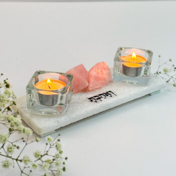 פמוט רוז קוורץ זוג ואהבת