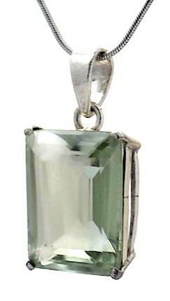 Rectangular Green Amethyst Pendant