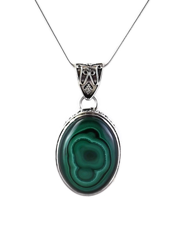 Oval Malachite Pendant