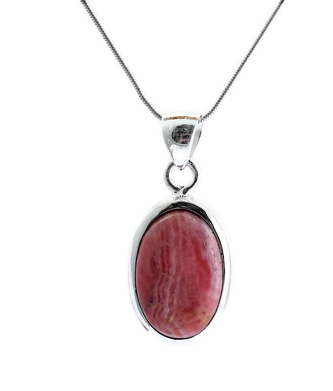 Oval Rhodochrosite Pendant