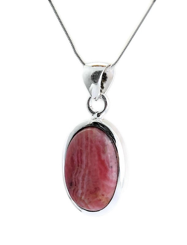 Oval Rhodochrosite Pendant