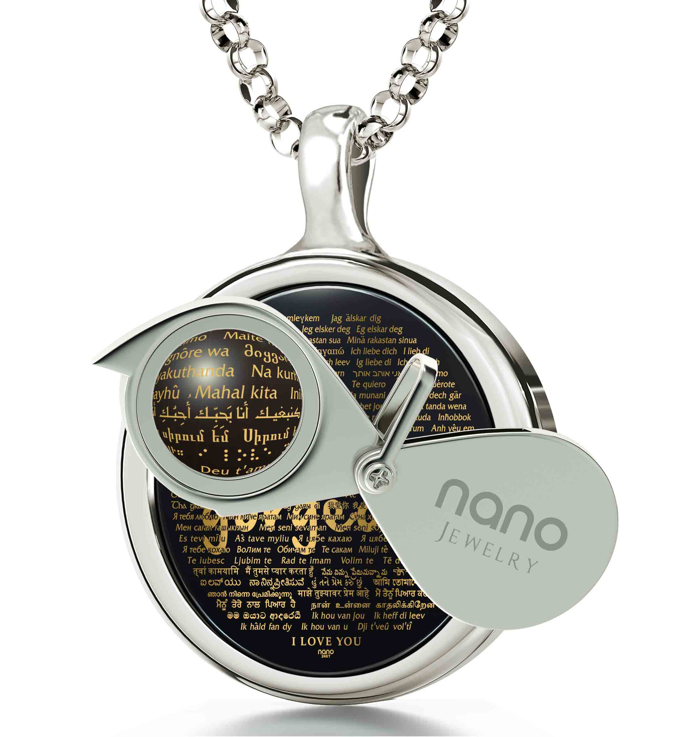 Onyx 'Gorgeous' Pendant - 'I Love You' in 120 Languages