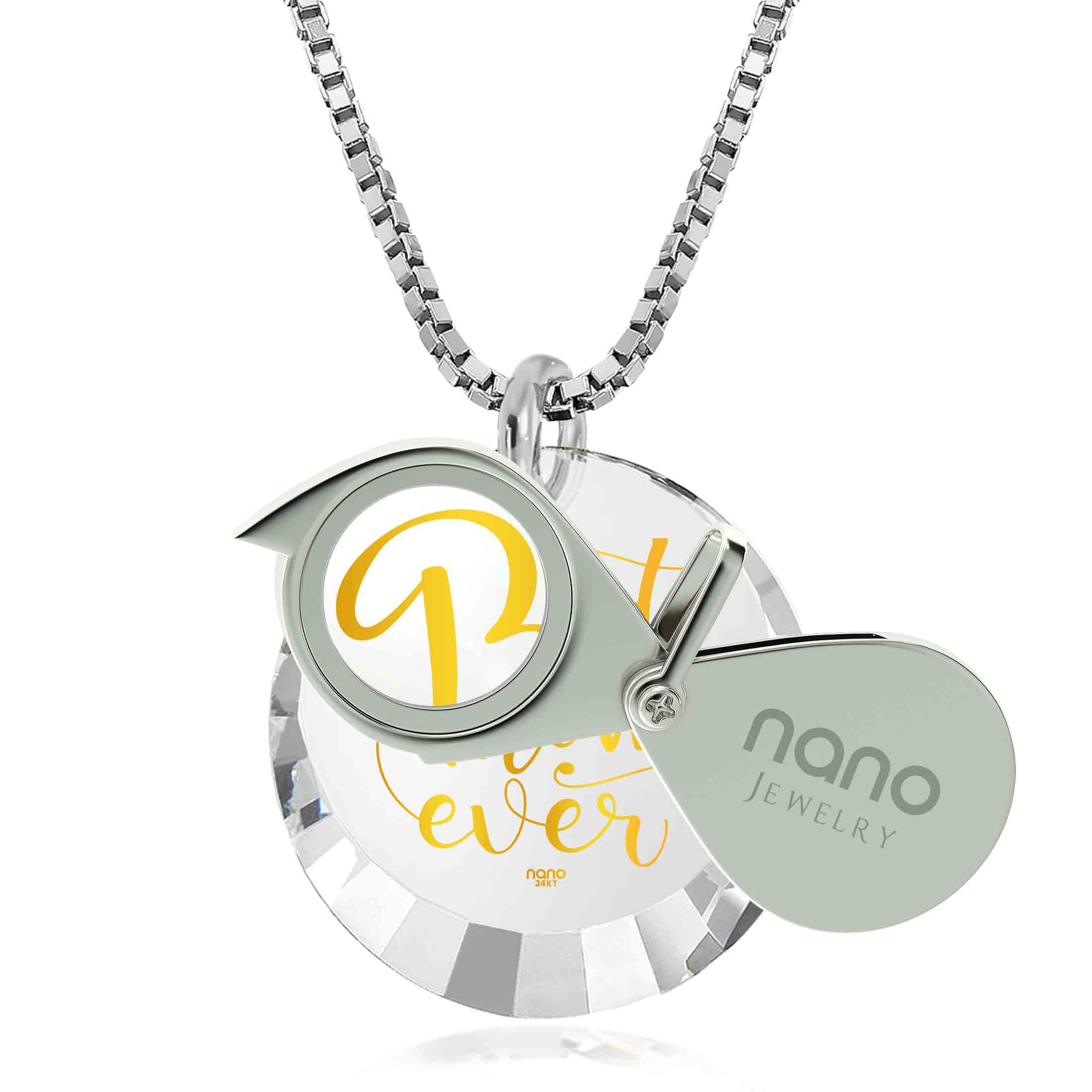 Zirconia Pendant - 'Best Mom Ever' 2 cm