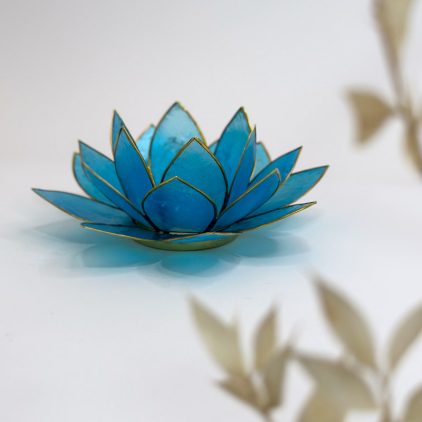 Turquoise Lotus Shell Candle holder