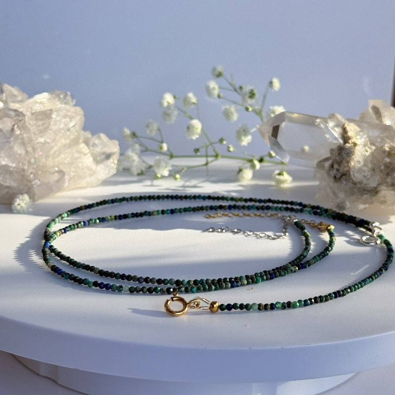 מחרוזת אזוריט- מלכיט עדינה מחרוזת אזוריט- מלכיט עדינה