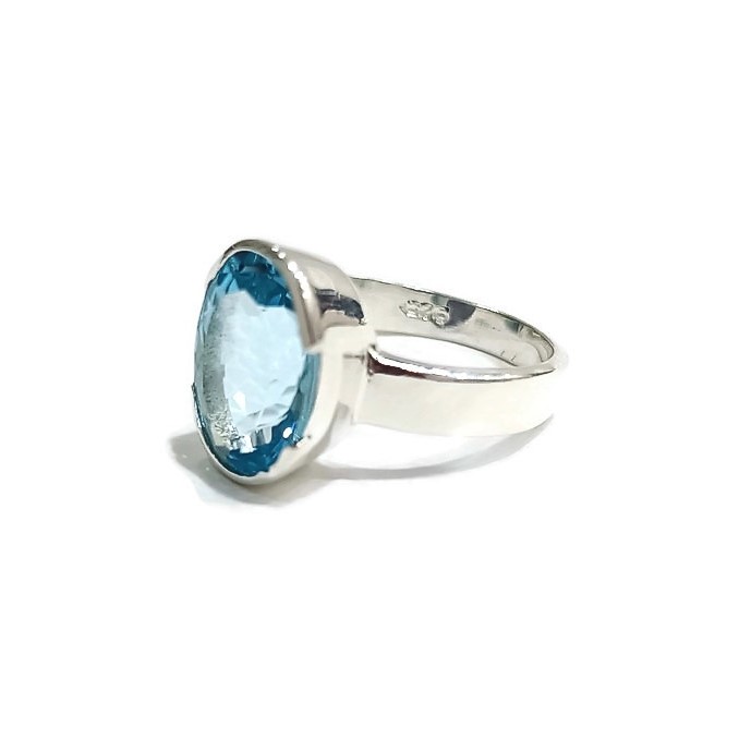 טבעת טופז כחול אובלית פאסט