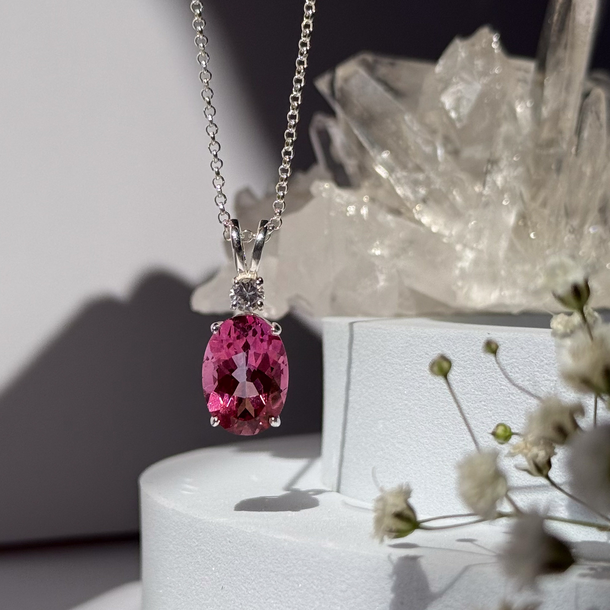 תליון טופז ורוד-Charlotte