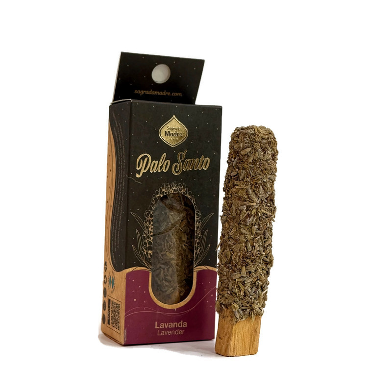 מקל פאלו סנטו עטוף בעלי לבנדר