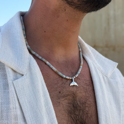 מחרוזת אמזונייט לגבר - גלים
