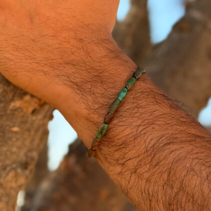 צמיד טורקיז ירוק לגבר - אדמת סחף