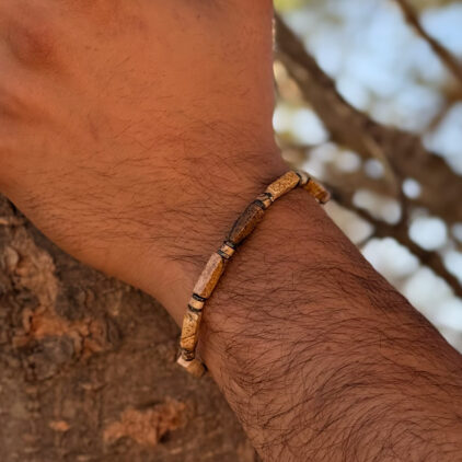 צמיד ג'ספר פיקצ'ר והמטייט לגבר - רוחות מדבר