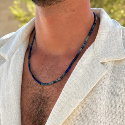מחרוזת לאפיס לזולי לגבר - תבל