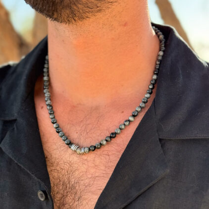 מחרוזת עין החתול קוורץ לגבר - רסיסי אור