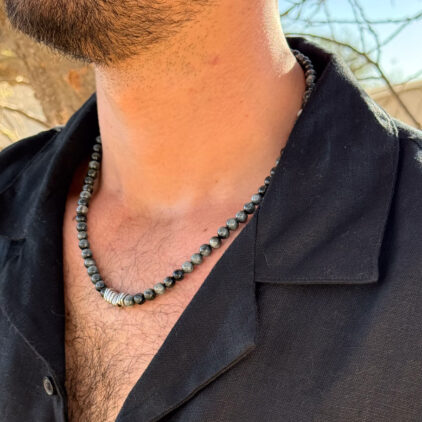 מחרוזת עין החתול קוורץ לגבר - רסיסי אור
