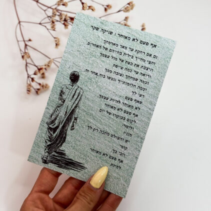 גלוית 'אף פעם לא מאוחר'- שניקה שקד