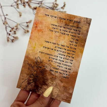 גלוית 'המסע לארץ אהבתי'- שניקה שקד