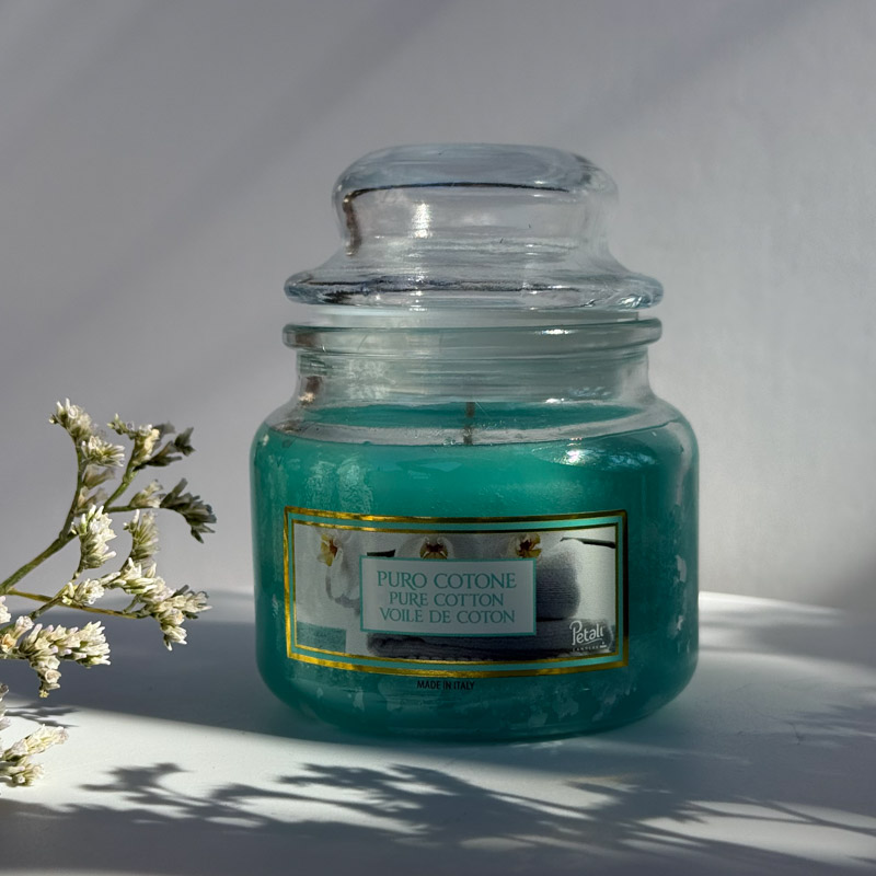 נר ריח גן עדן בכוס זכוכית - כותנה טהורה נר ריח גן עדן בכוס זכוכית - כותנה טהורה