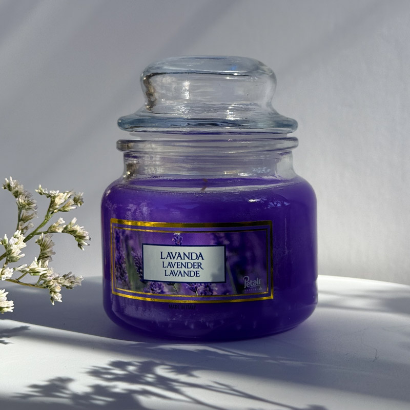 נר ריח גן עדן בכוס זכוכית - לבנדר נר ריח גן עדן בכוס זכוכית - לבנדר