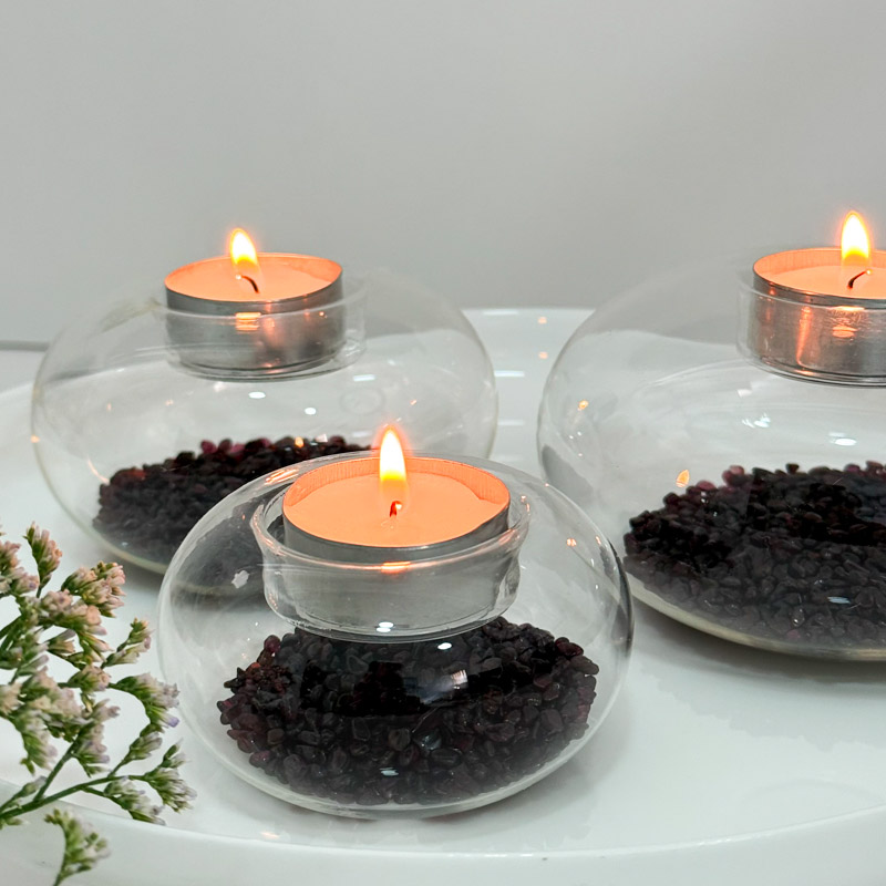 פמוט בועת זכוכית - גרנט פמוט בועת זכוכית - גרנט