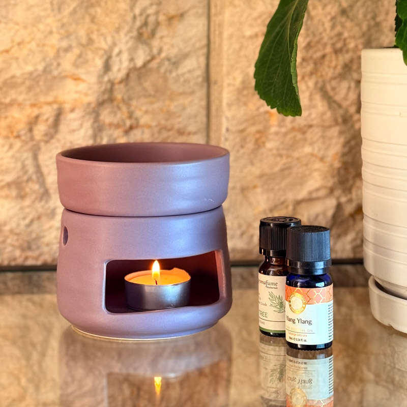 מבער שמנים שני חלקים סגלגל