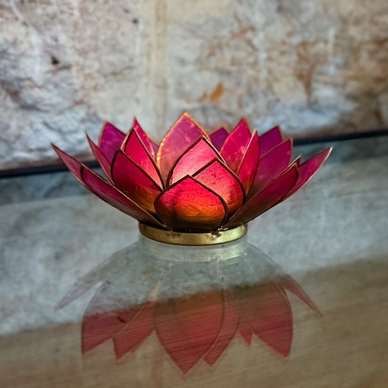 פמוט לוטוס צדפה - אדום גוונים