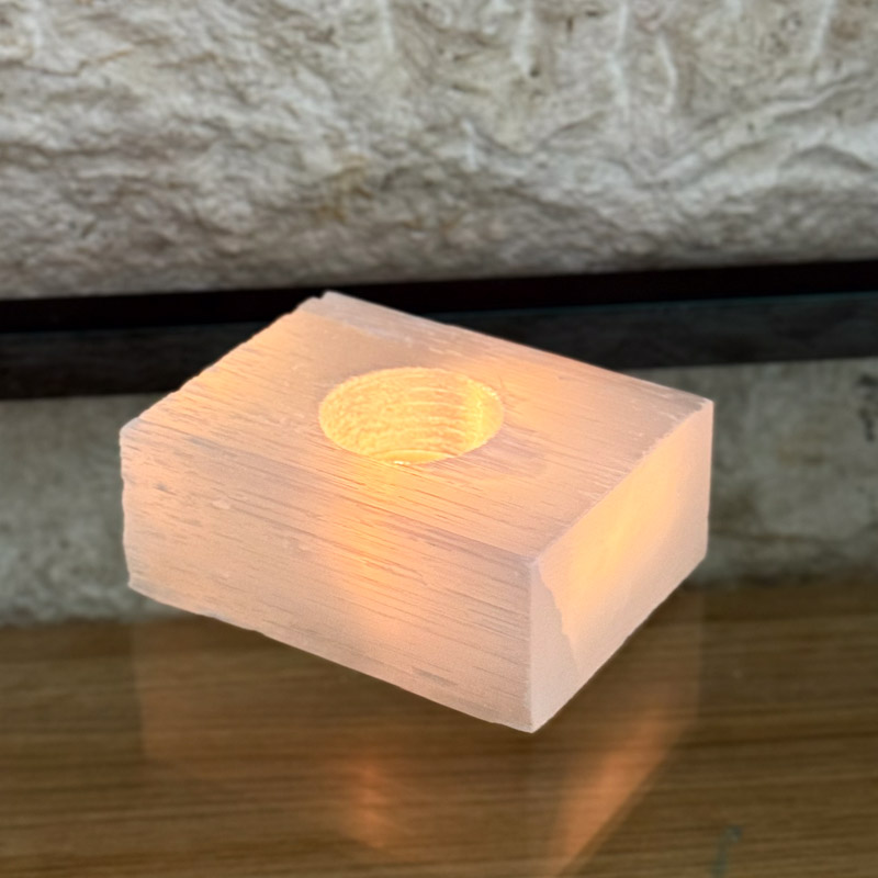 פמוט סלנייט מלבן לבן