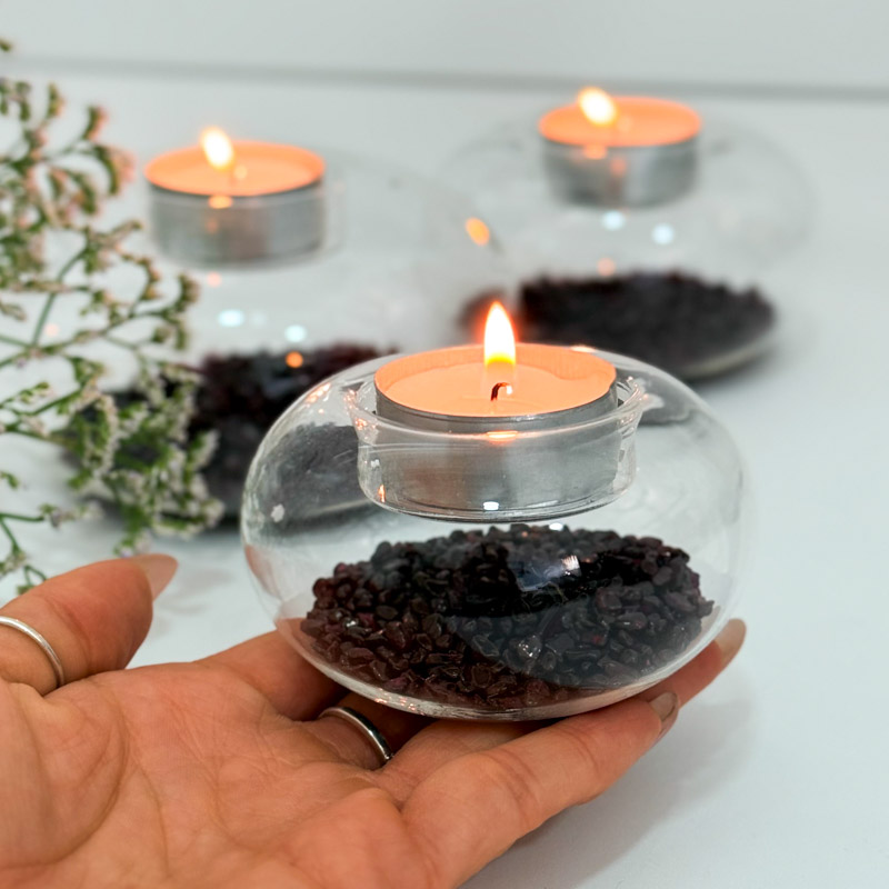 פמוט בועת זכוכית - גרנט פמוט בועת זכוכית - גרנט