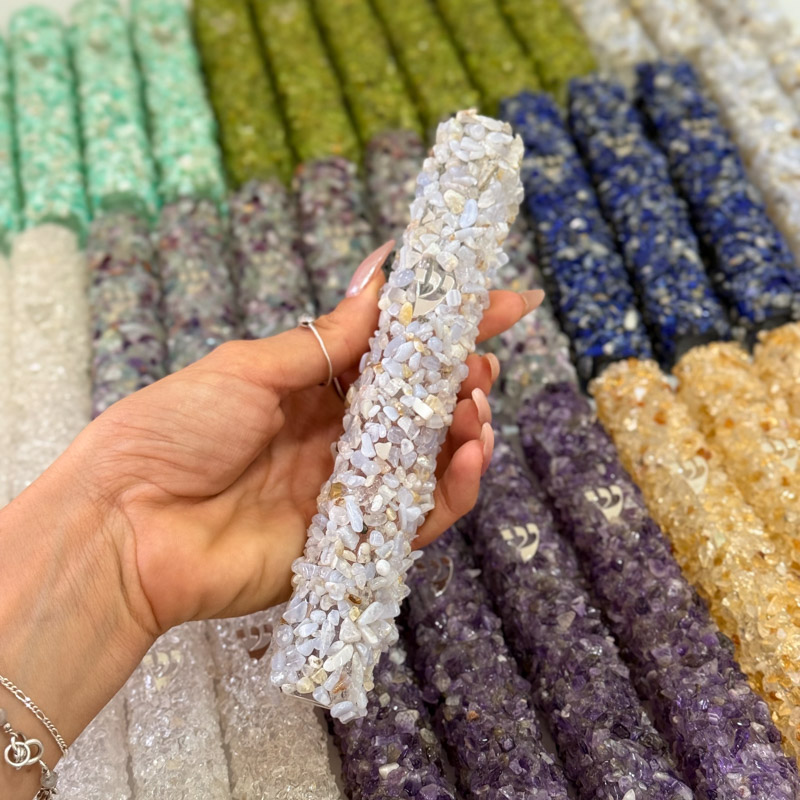 מזוזת קריסטלים- אגת בלו לייס