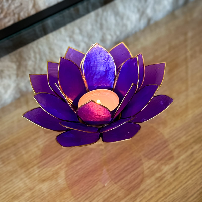 פמוט לוטוס צדפה - סגול