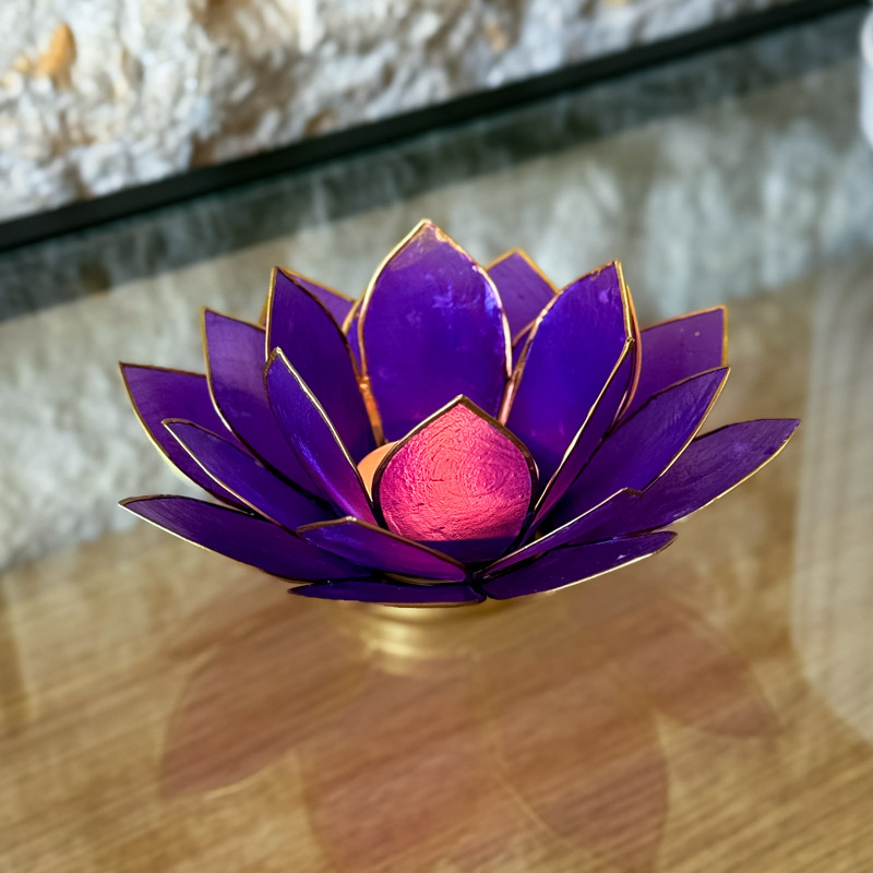 פמוט לוטוס צדפה - סגול