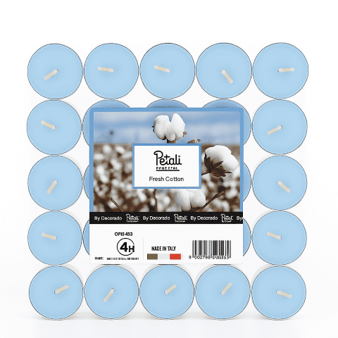 חבילת נרות טי לייט- כותנה טרייה