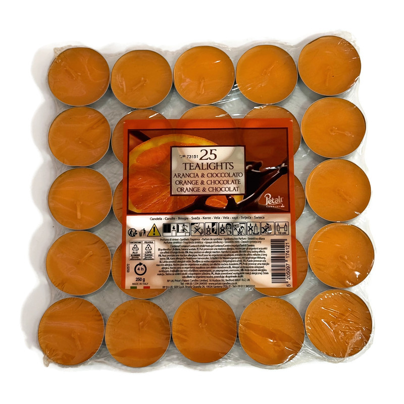 חבילת נרות טי לייט- תפוז ושוקולד