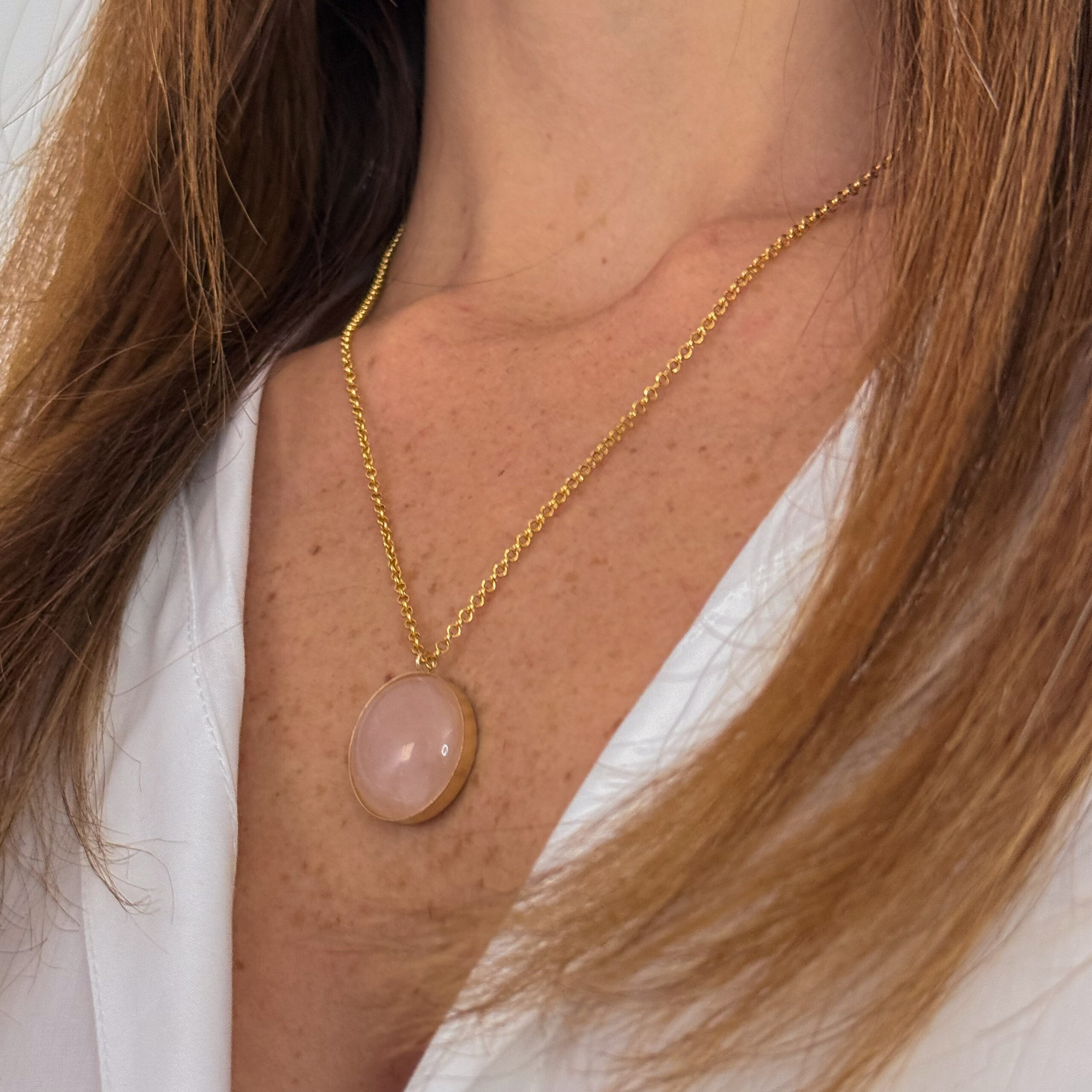 שרשרת רוז קוורץ- מעגל הנשמה שרשרת רוז קוורץ- מעגל הנשמה