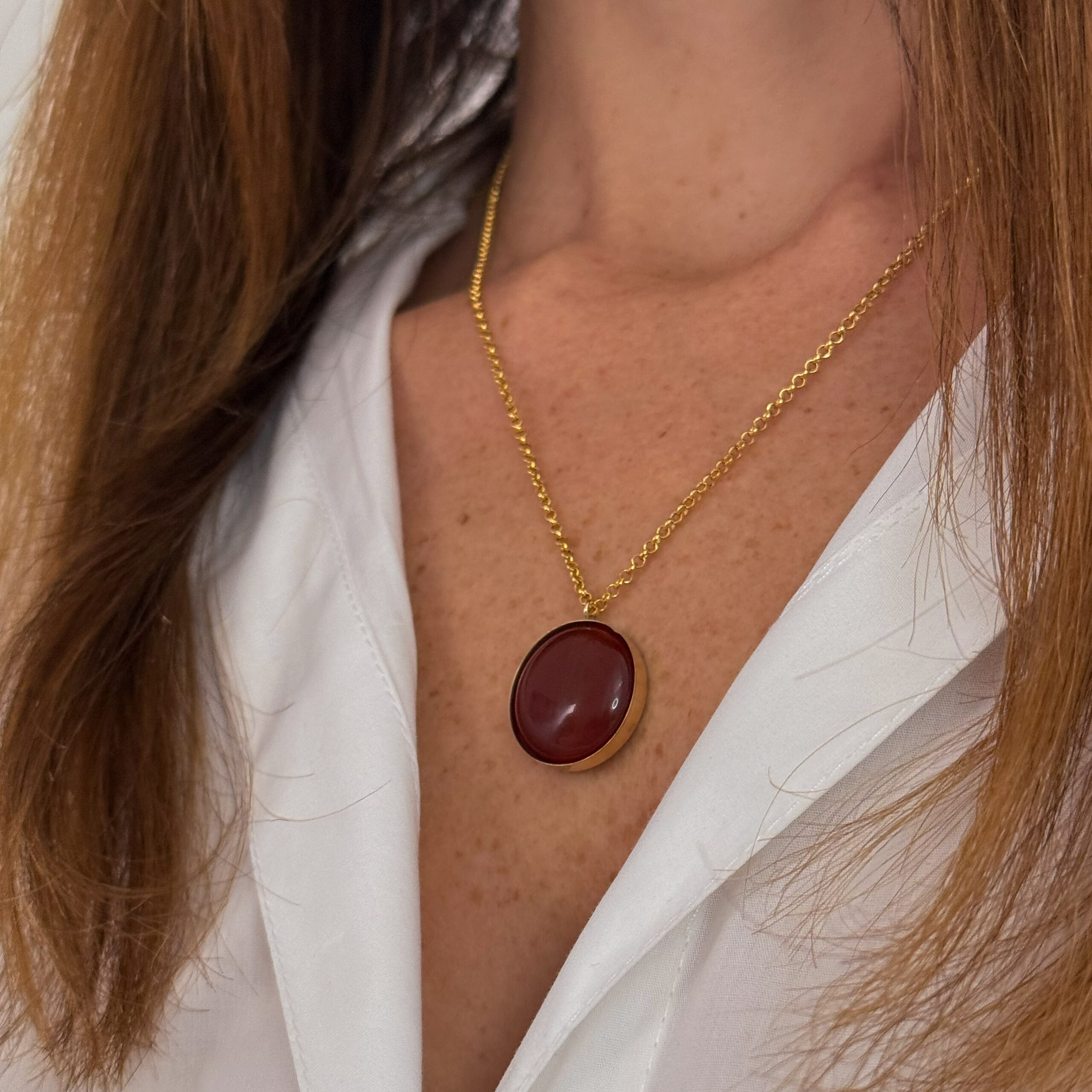 שרשרת קרנליאן - מעגל הנשמה שרשרת קרנליאן - מעגל הנשמה