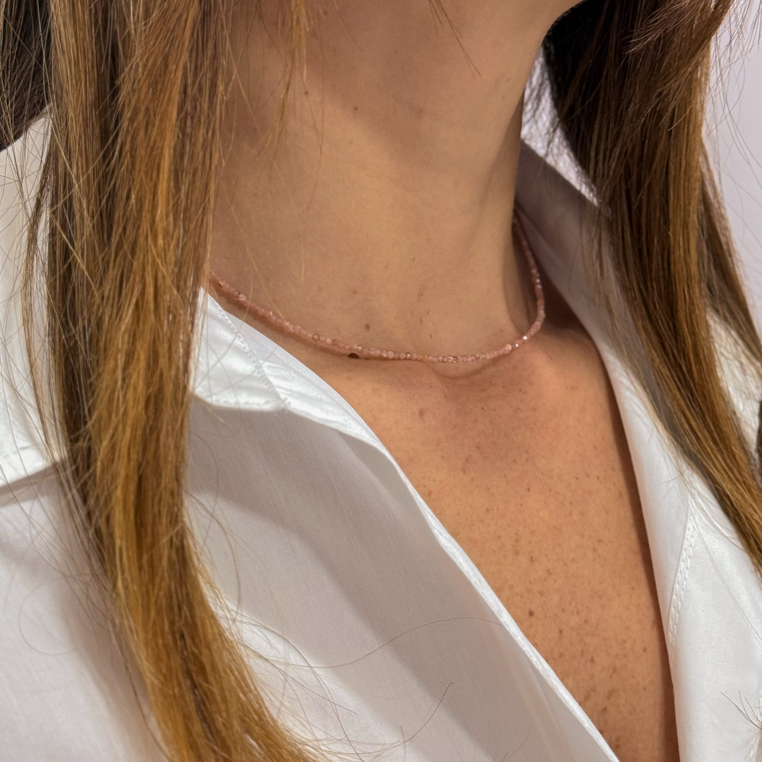 מחרוזת רודוקרוסייט עדינה מחרוזת רודוקרוסייט עדינה