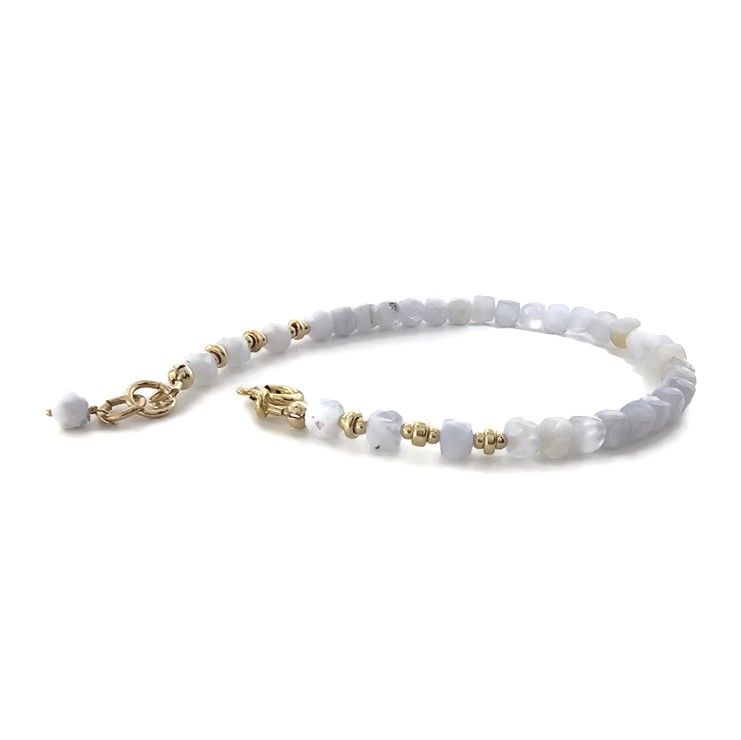 צמיד אגת בלו-לייס קוביות Classic