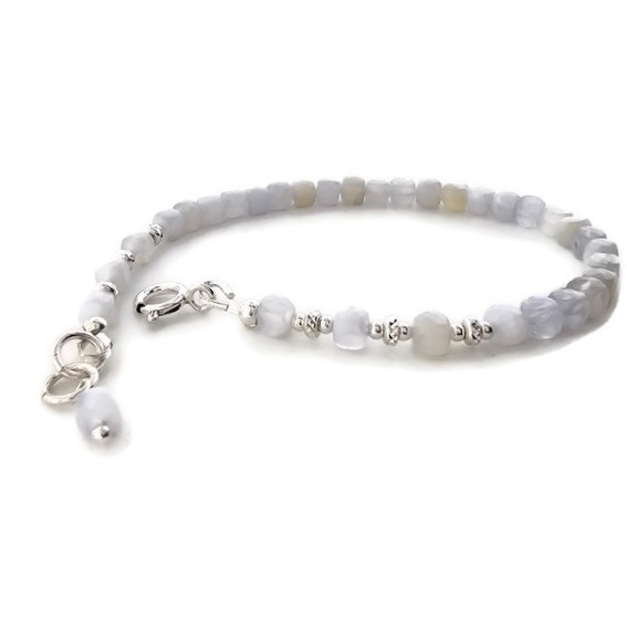 צמיד אגת בלו-לייס קוביות Classic