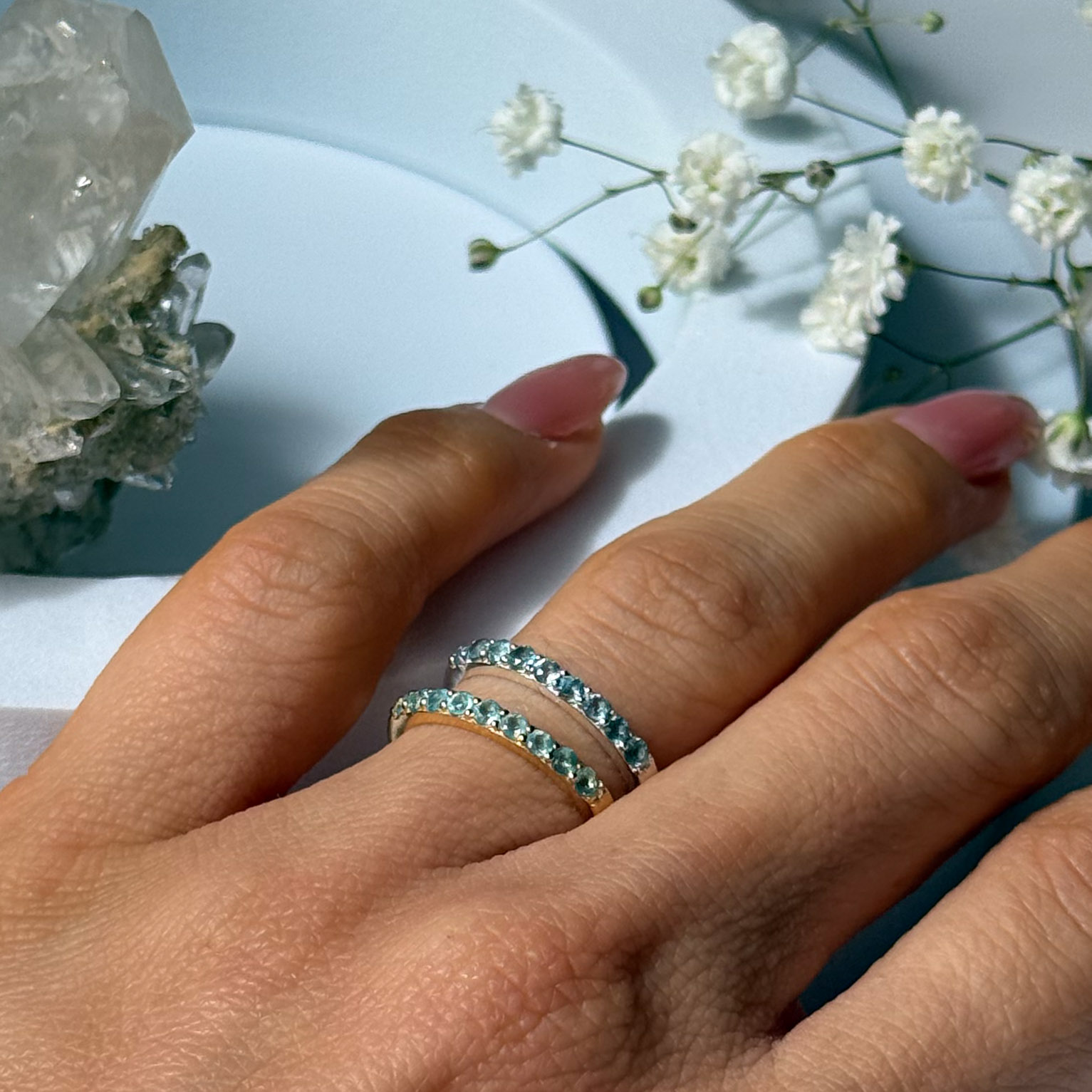 טבעת אפטייט כחול- Helena