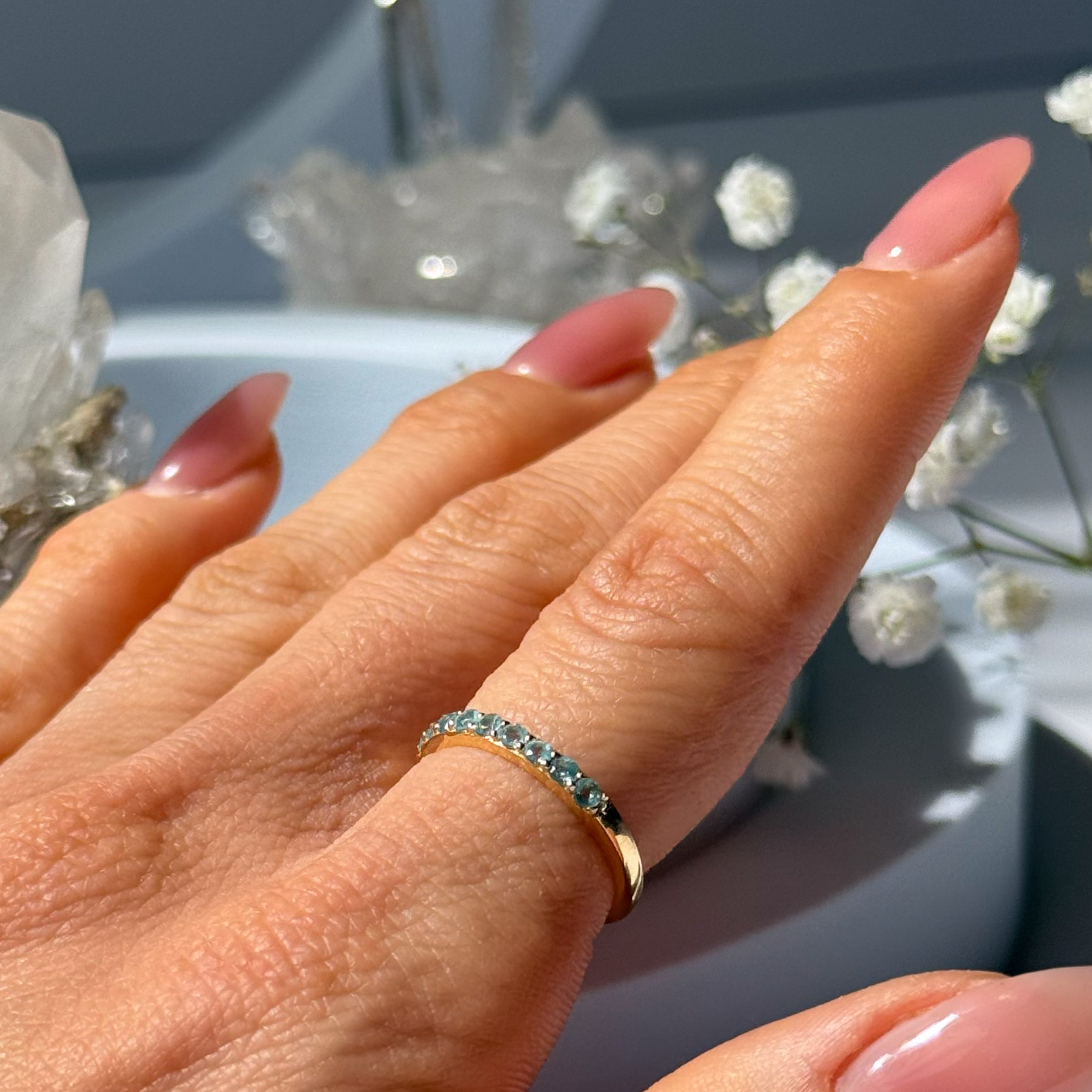 טבעת אפטייט כחול- Helena