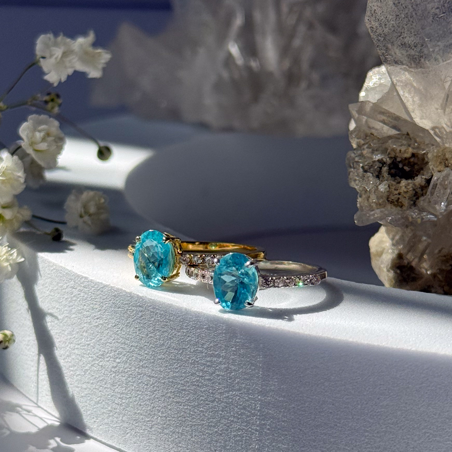 טבעת אפטייט כחול- Diana