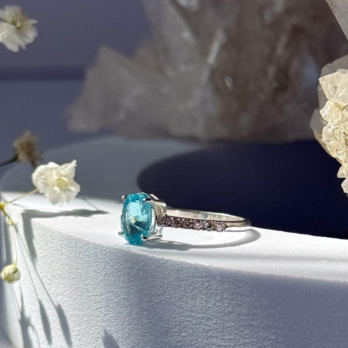 טבעת אפטייט כחול- Diana