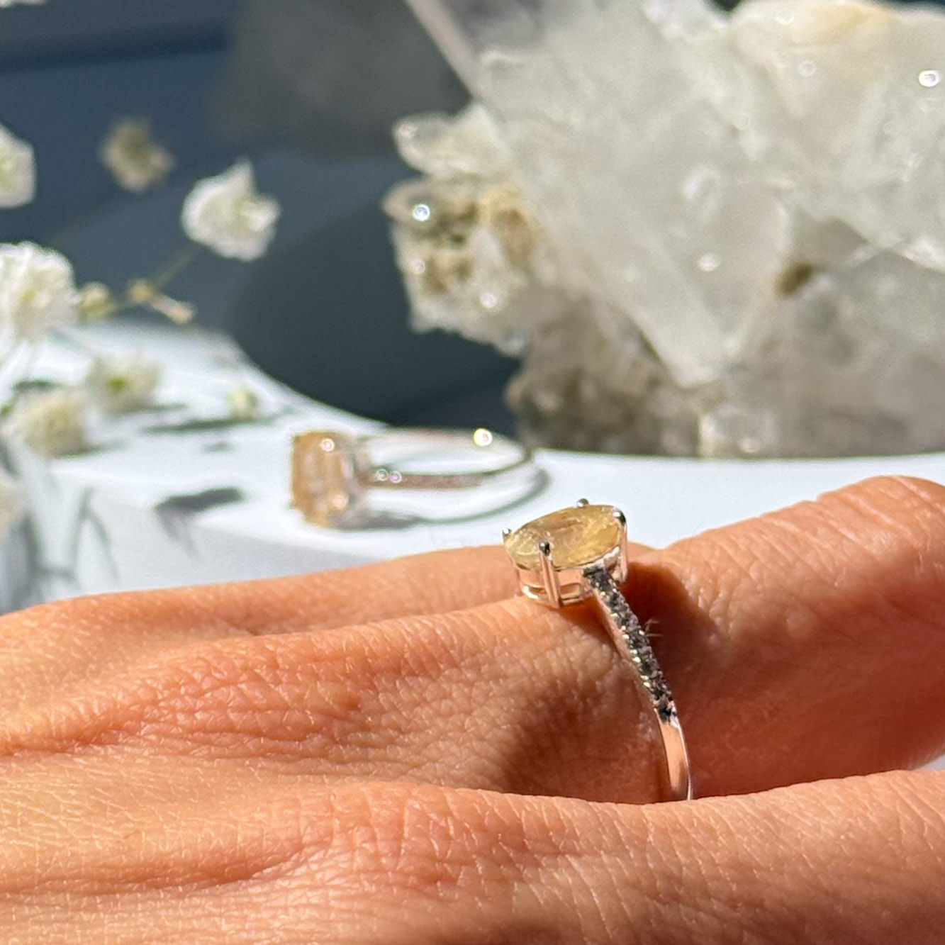 טבעת רוטילייטד קוורץ- Diana