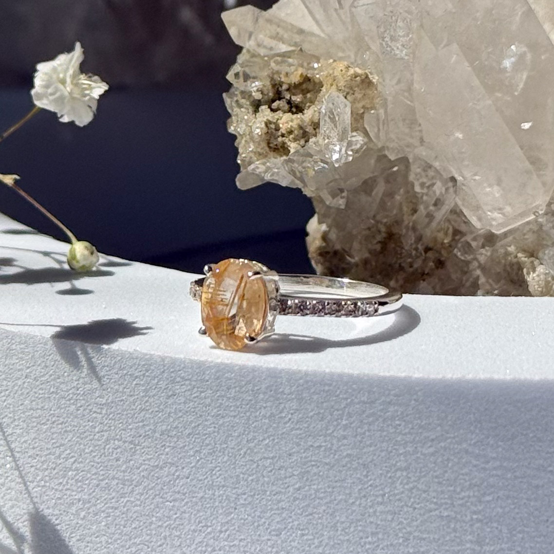 טבעת רוטילייטד קוורץ- Diana