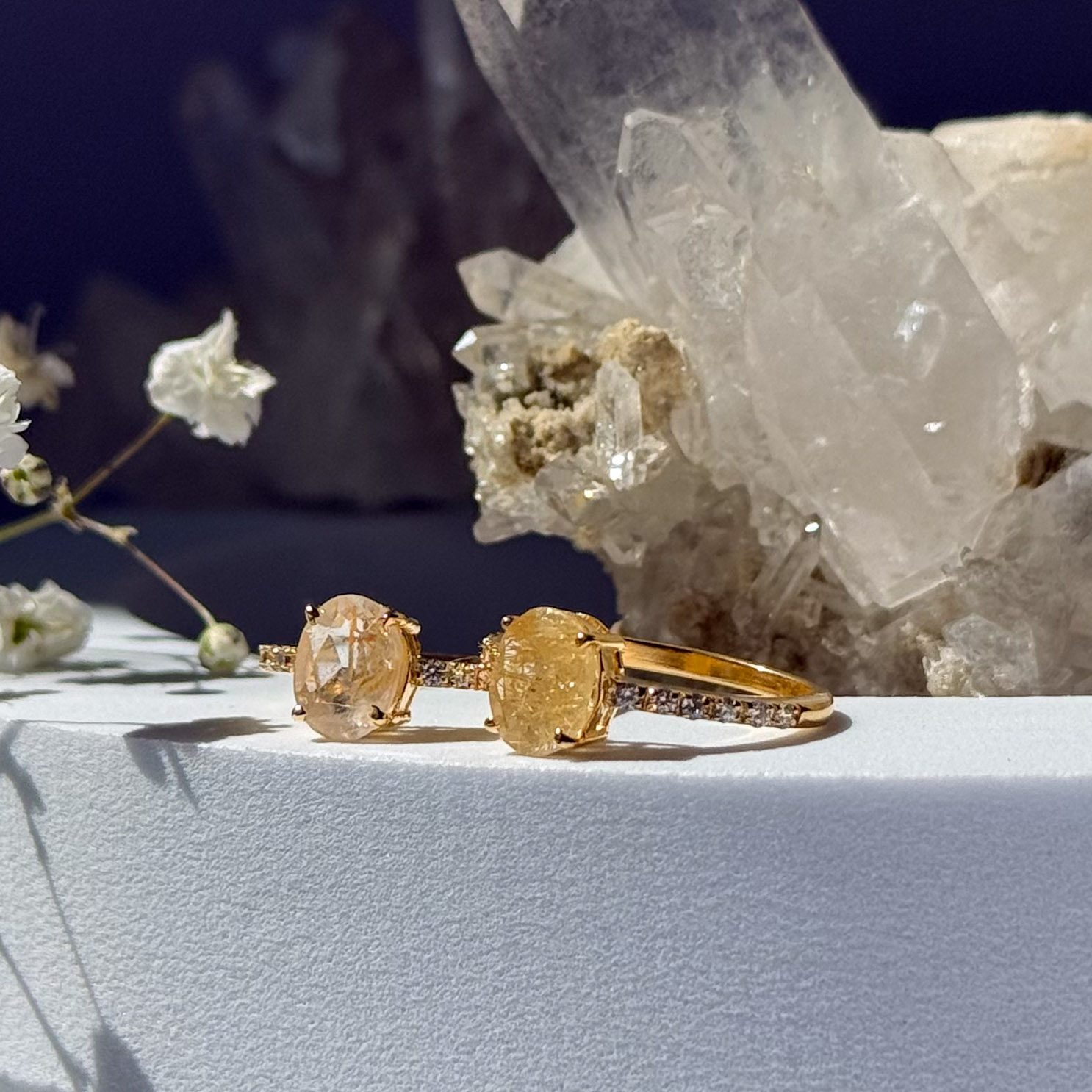 טבעת רוטילייטד קוורץ- Diana