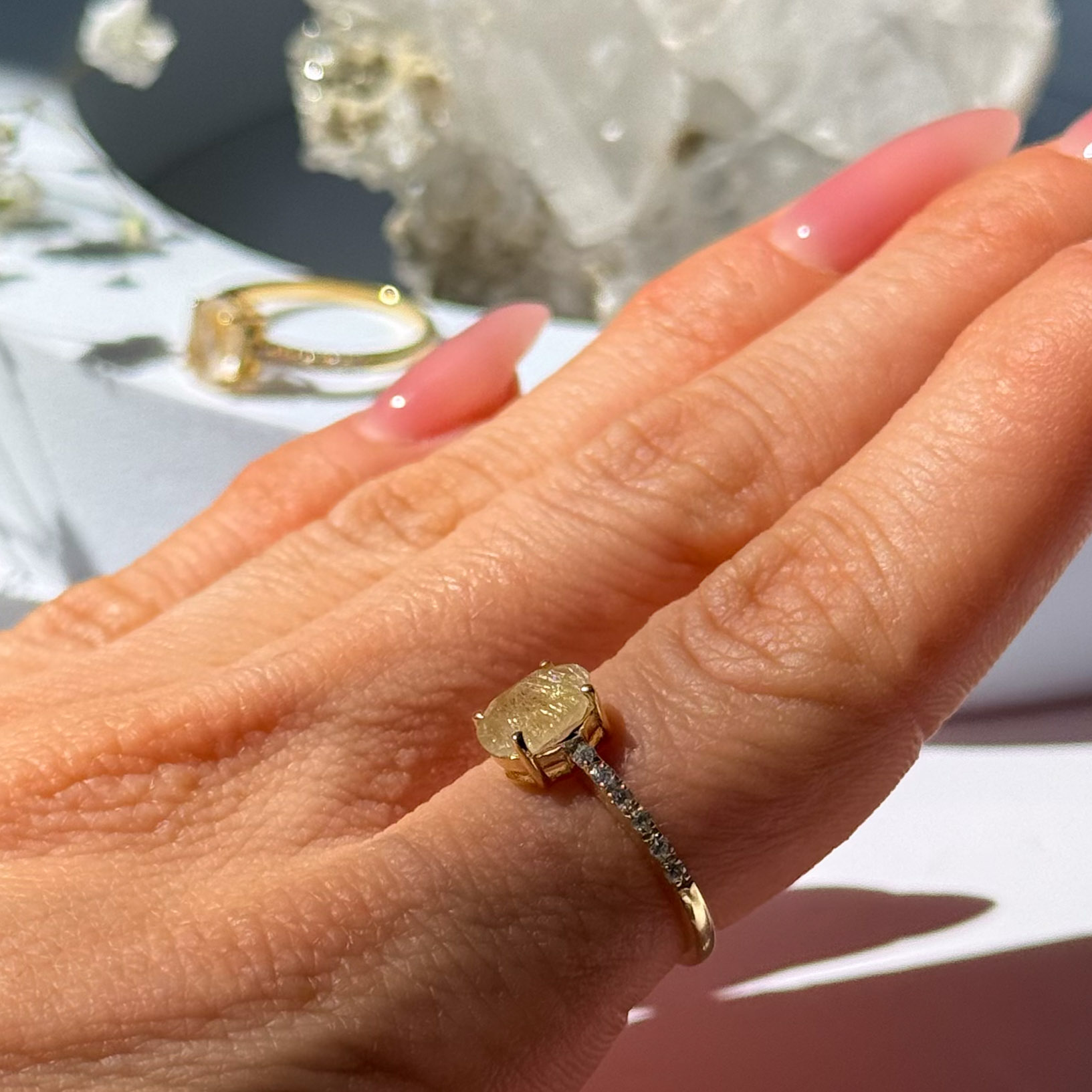 טבעת רוטילייטד קוורץ- Diana