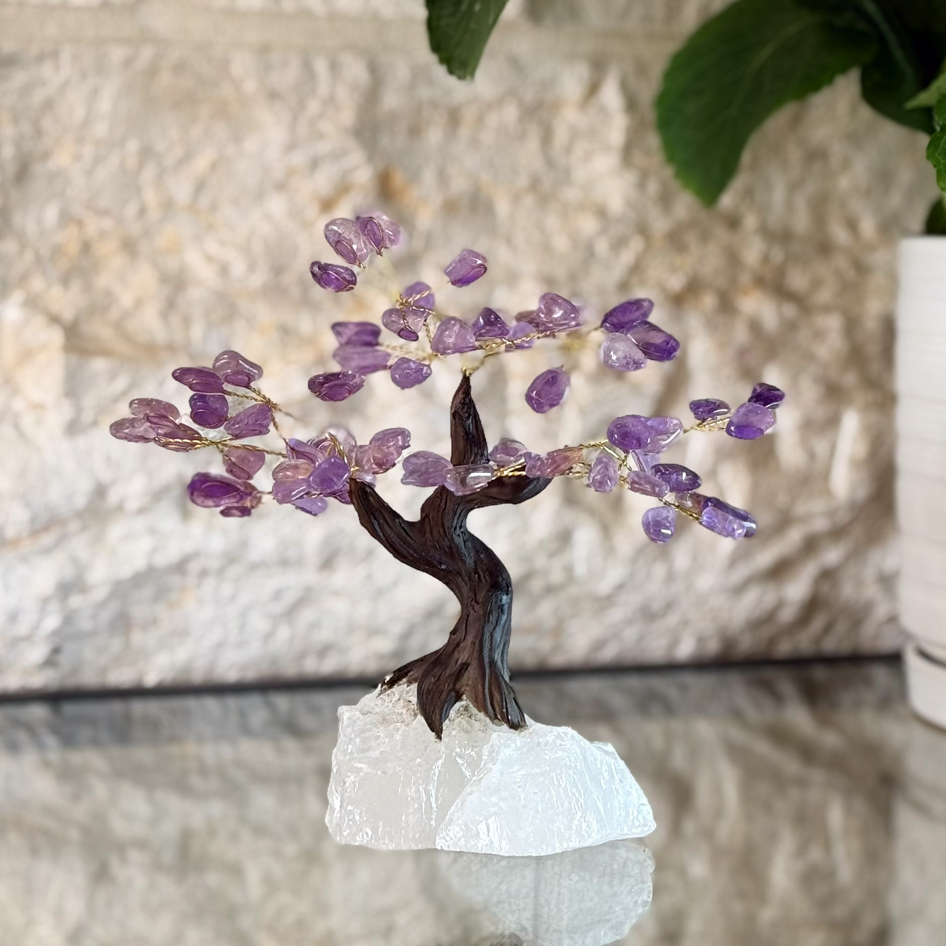 העץ הנדיב אמטיסט על קוורץ בינוני