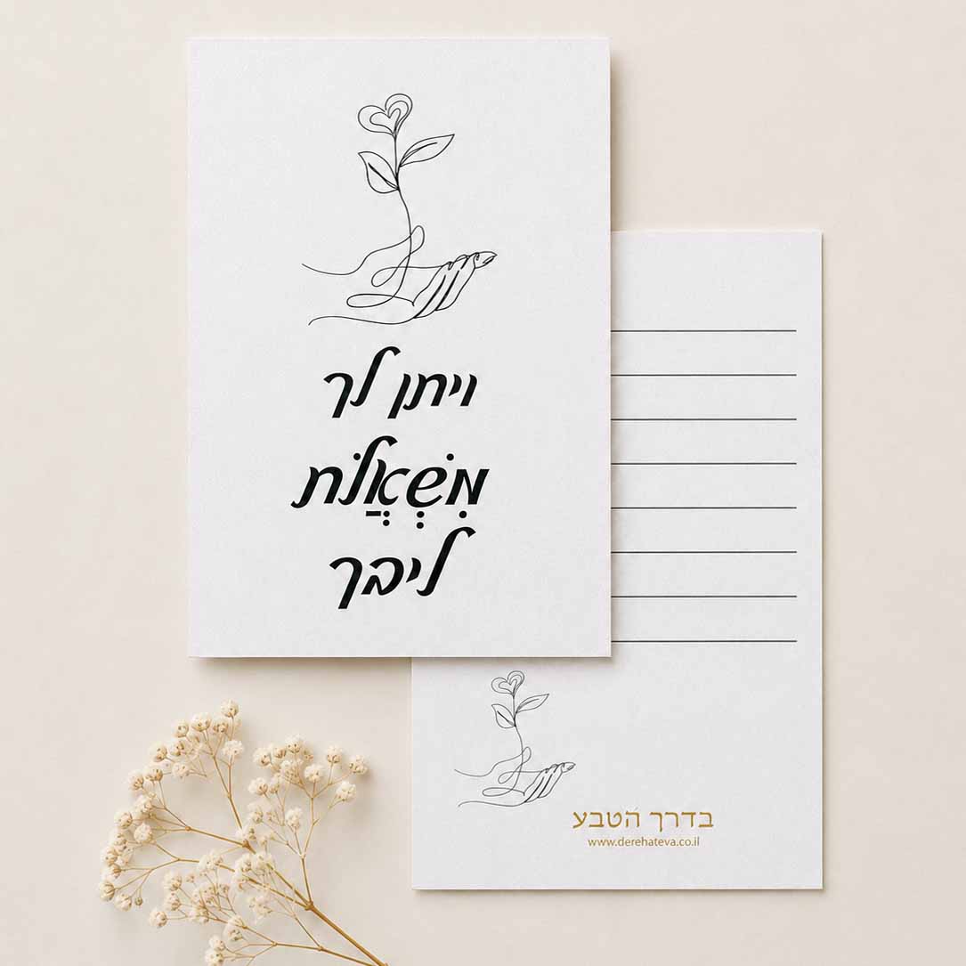 כרטיס ברכה דו צדדי “ויתן לך משאלת ליבך” כרטיס ברכה דו צדדי “ויתן לך משאלת ליבך”